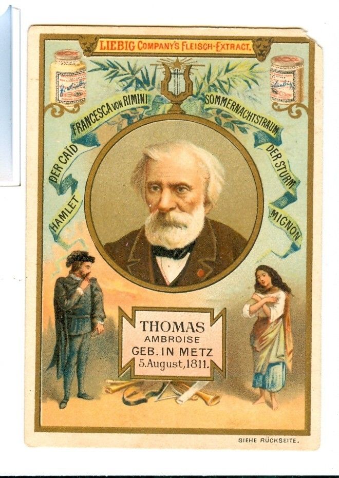 Liebig Extract Trade Card Ambroise Thomas Opera Compose