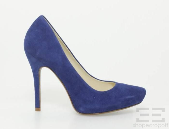 Alexandre Birman Cobalt Blue Suede Platform Heels Size 7 5