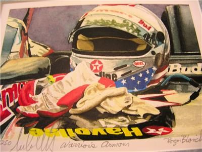 michael andretti ltd edition litho print autographed