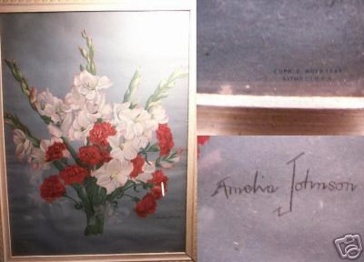 Signed Amelia Johnson C Moss 1943 Copyright Litho