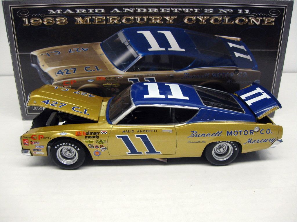 MARIO ANDRETTI 1968 BUNNELL MOTOR CO #11 MERCURY CYCLONE 1/24 UOR IN 