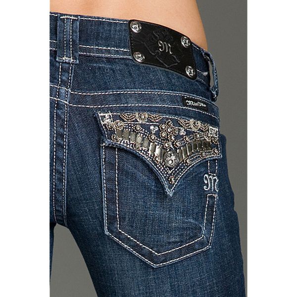 Miss Me ◦style JP4656B9 DK64 Glamour Boot Cut Beaded Pockets Sz 27 $ 