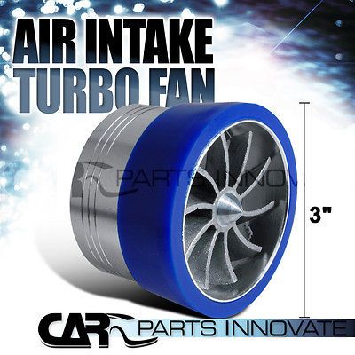 AIR INTAKE TURBO FAN SINGLE PROPELLER FUEL SAVER+BLUE RUBBER HOLDER