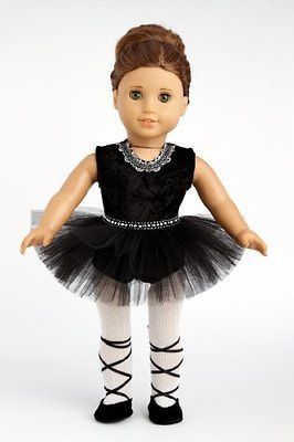   Black Ballerina Outfit Includes Leotard, Tutu, Tights and Ballet Sh
