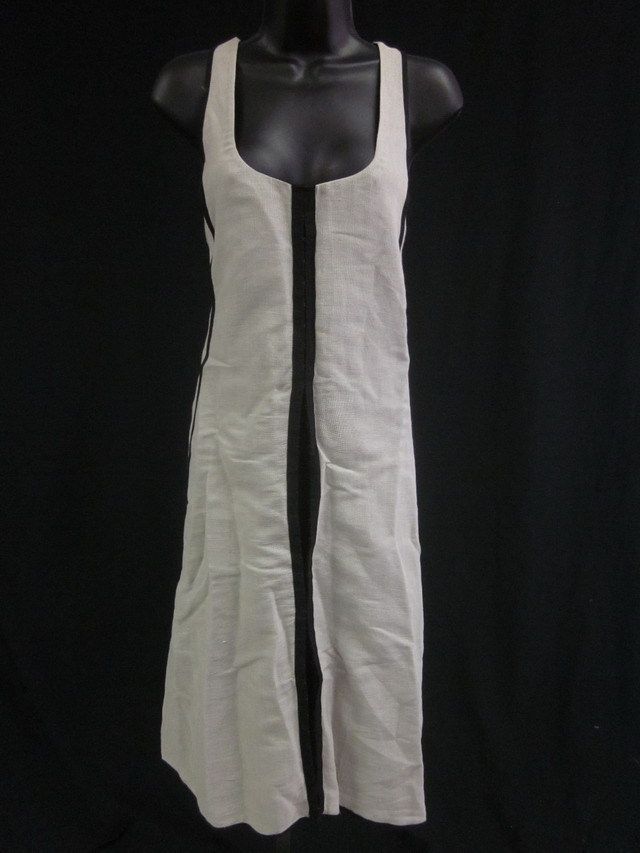 ANNETTE GOERTZ Beige Black Sleeveless Seam Detail Dress Sz L est