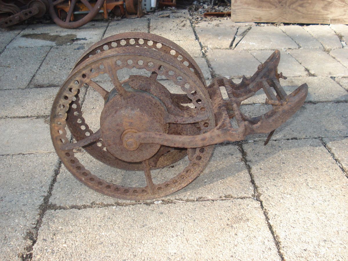 Antique Planet Jr Double Wheel Hoe Cultivator Seed Drill Attachment 