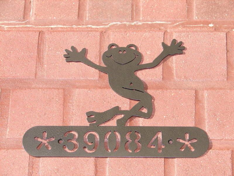 frog metal home address wall decor house art plaque more