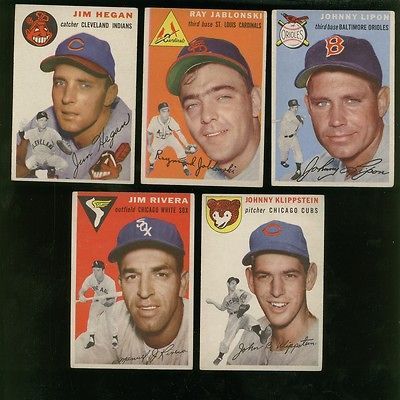 1954 topps baseball set 142 250 bk $ 3470 exmt+