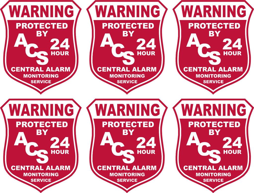 lot of 6 alarm security decal stickers no adt l
