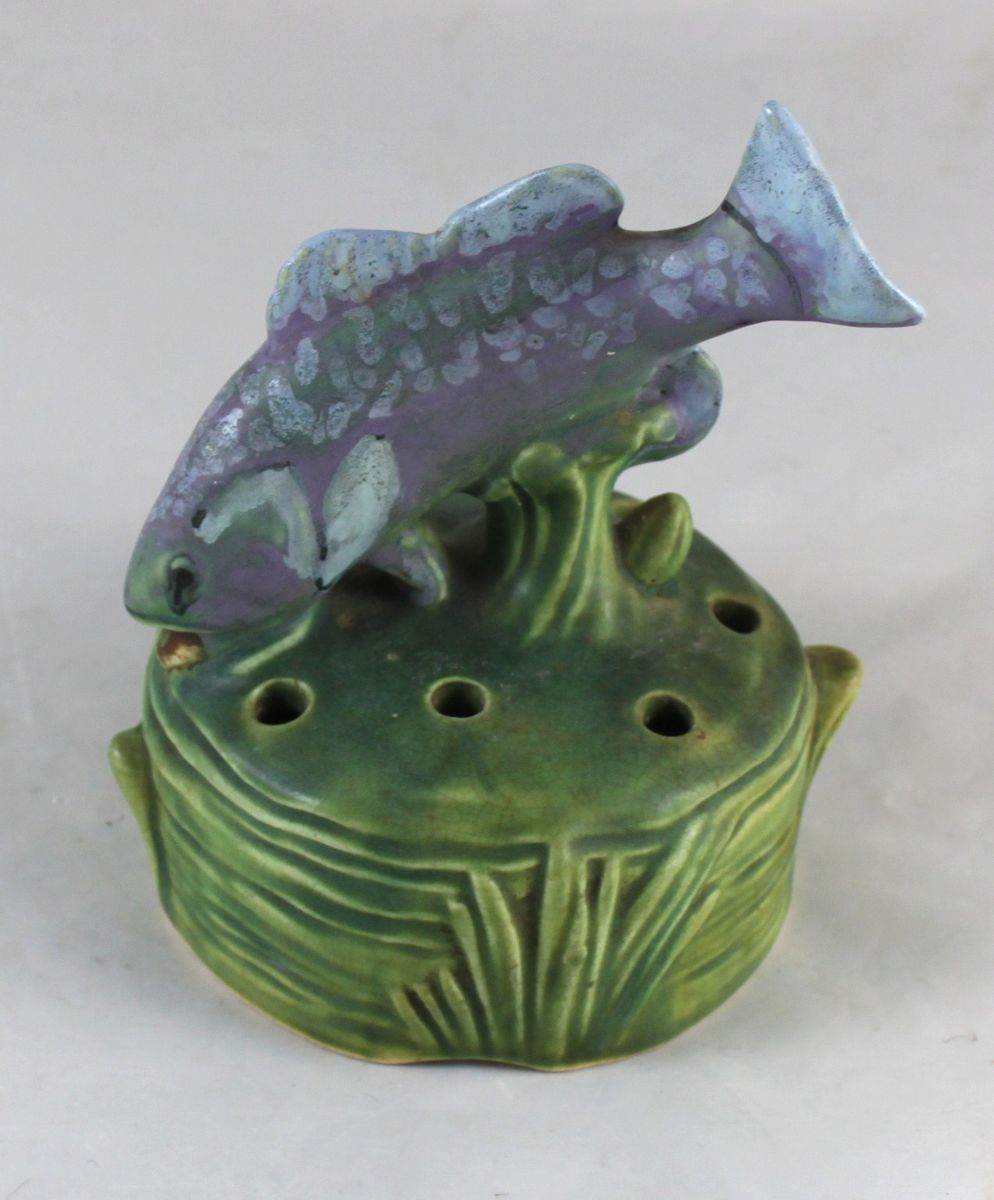 Weller Ardsley Fish Flower Frog for Console Bowl 1920s