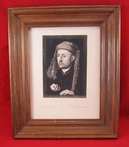 Jan Van Eyck Plate Lithograph Print Man in A Blue Turban Renaissance 