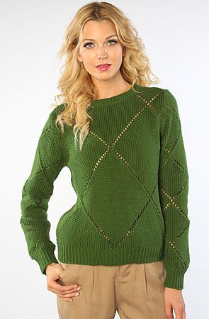 karmaloop aryn k the argyle cut out sweater green karmaloop aryn k the 