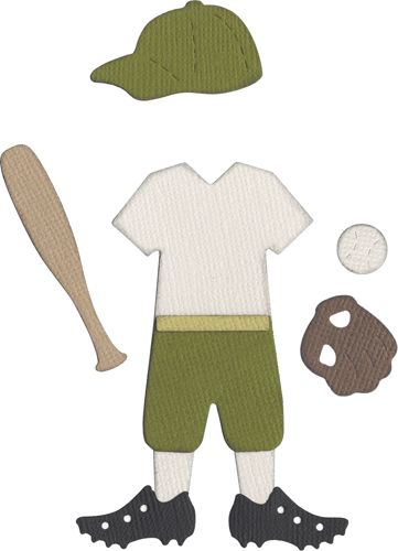   Crafts 4X4 Single Die BASEBALL UNIFORM Paper Doll REV 0270 S