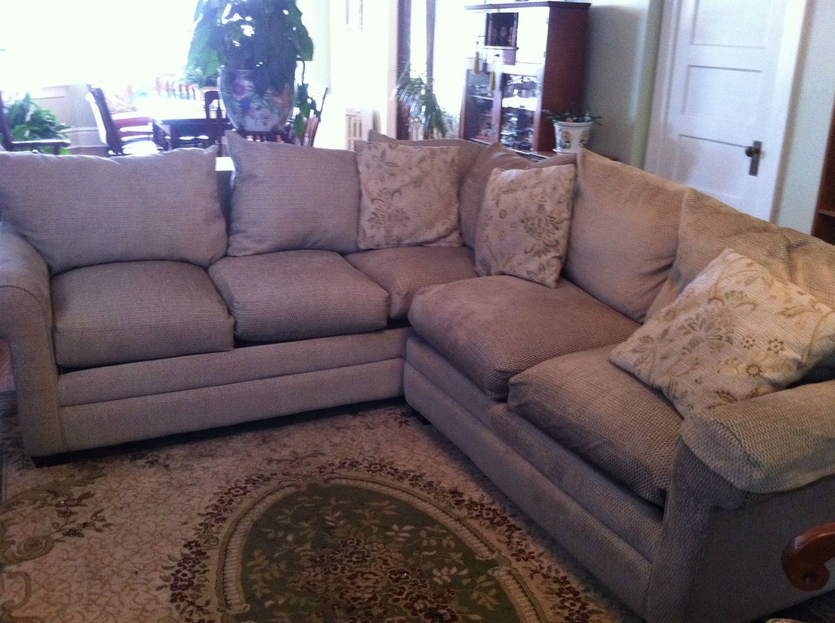 Bassett Sectional Sofa Olive Green