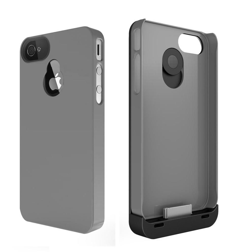   Hybrid Battery Case for iPhone 4 4S Black/Grey   boost battery life
