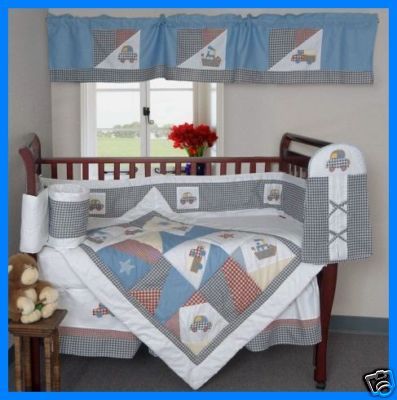 New 6P Baby Boys Crib Bedding Transport Quilt Set