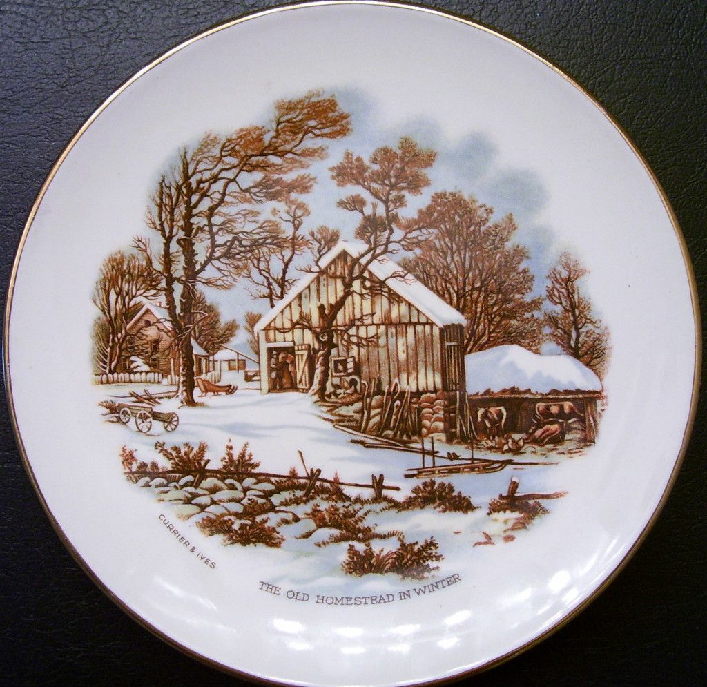 Currier and Ives Collectors Plate THE OLD HOMESTEAD IN WINTER 1978