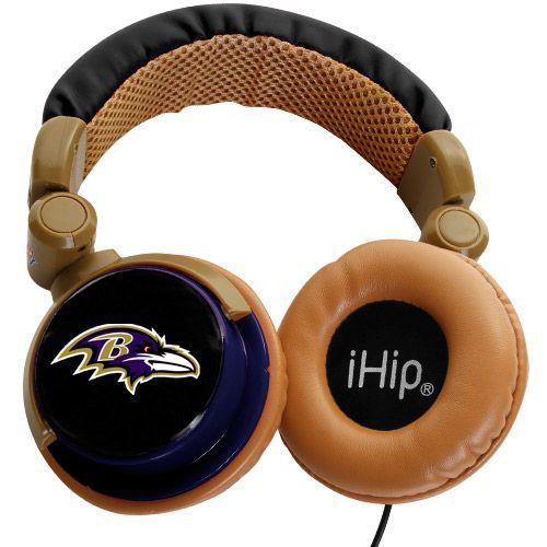 BALTIMORE RAVENS iHip DJ STYLE HEADPHONES WITH SPLITER VOLUME CONTROL 