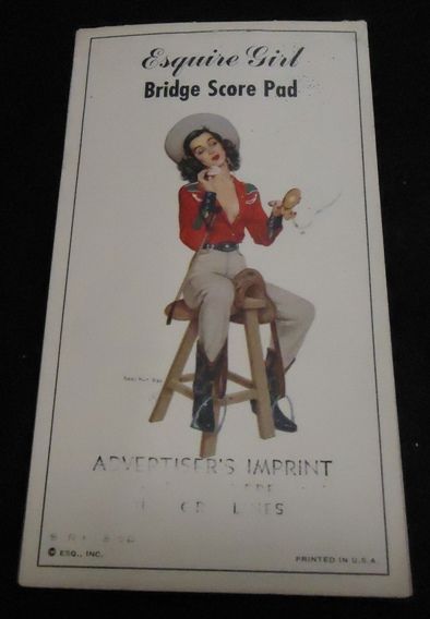 Vintage Pinup Bridge Score Pad Esquire Girl Ben Hur Baz