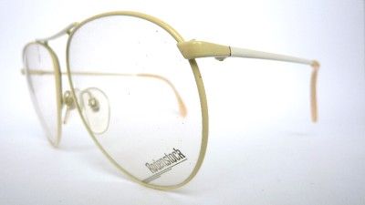 VINTAGE 70s WHITE AVIATOR EYEGLASSES, MADE IN GERMANY BY RODENSTOCK 