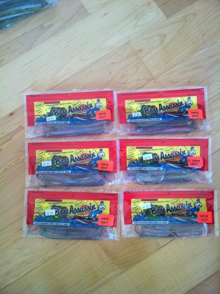 Bass Assassin swim bait 5 inch lure floater Lot of 6 Ayju color Made 