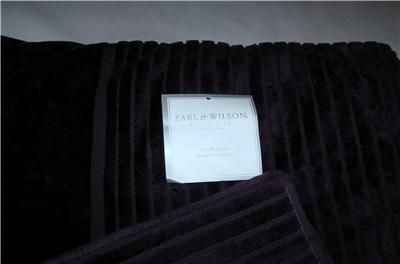 Earl Wilson Ribbed Merlot Luxury Bath Towel 2 Hand Towels