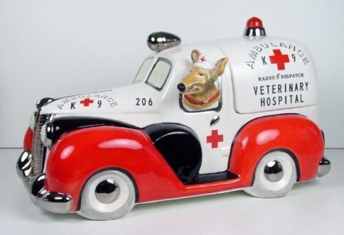 Henry Cavanagh K 9 Ambulance Cookie Jar w Fox Terrier