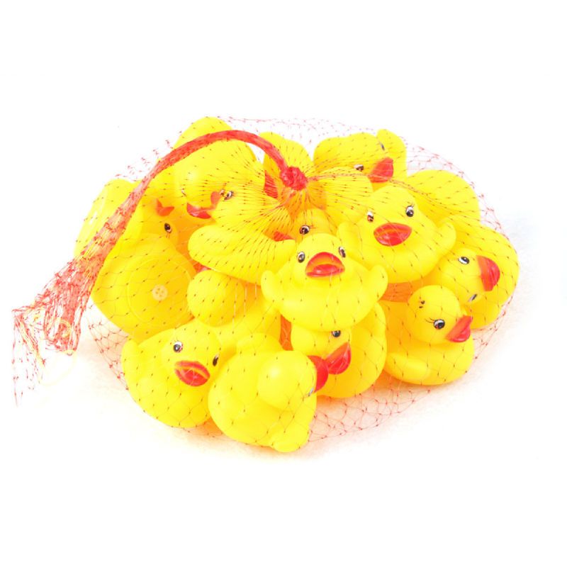 Lot 20 Baby Bath Toys Rubber Race Ducks Yellow 5cm