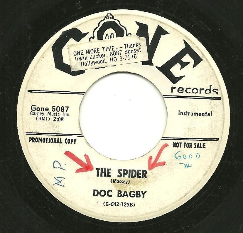 DOC BAGBY The Spider Pancake Hop 45 GONE Instrumental PROMO 1960