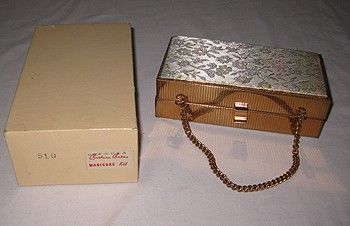 RARE Vintage Gold Barbara Bates Manicure Kit Purse 1950s Crysteel w 