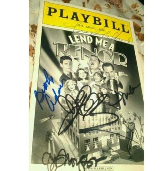 Tony Shalhoub Justin Bartha Lend Me A Tenor Cast Signed Broadway 