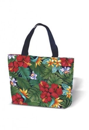 Hawaiian Large Tote Beach Bag Lush Tropical on The Go