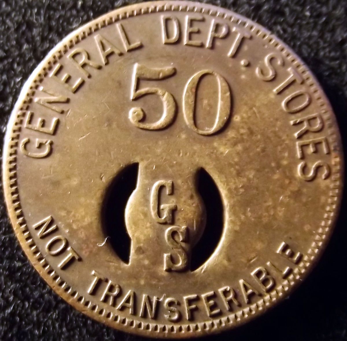 General Department Stores 50¢ Token Beckley West Virginia WA Coal 