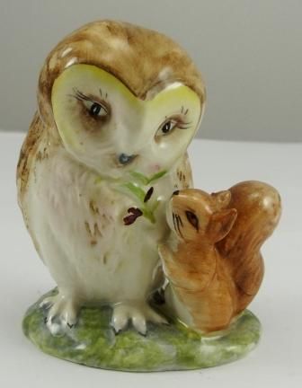 Beatrix Potter Figurine Old Mr Brown Owl Squirrel BP 2