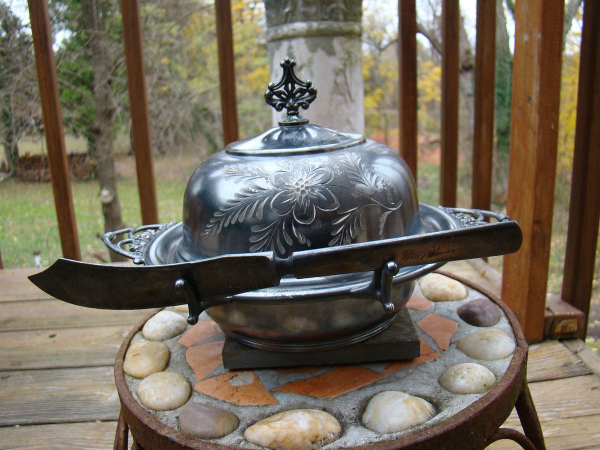   Silverplate Butter Dish with Glass Insert Made by Van Berch