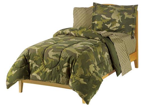 Army Geo Camouflage Full Bed in Bag Comforter Set Boys