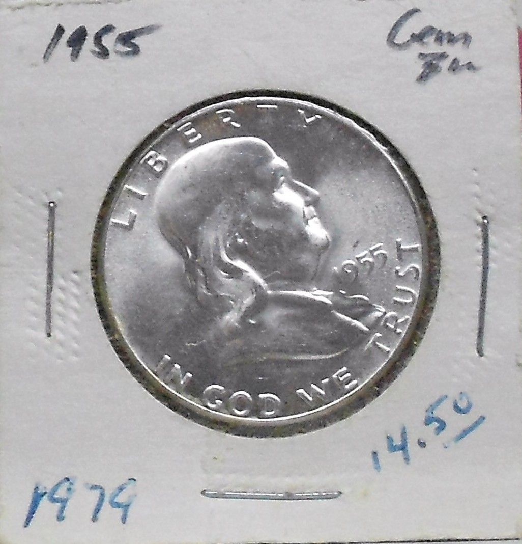 1955 Benjamin Franklin Silver Half Dollar Rated Gem BU