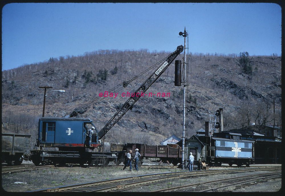   Slide Boston Maine B M Crane Yard Scene Bellows Falls VT 1965