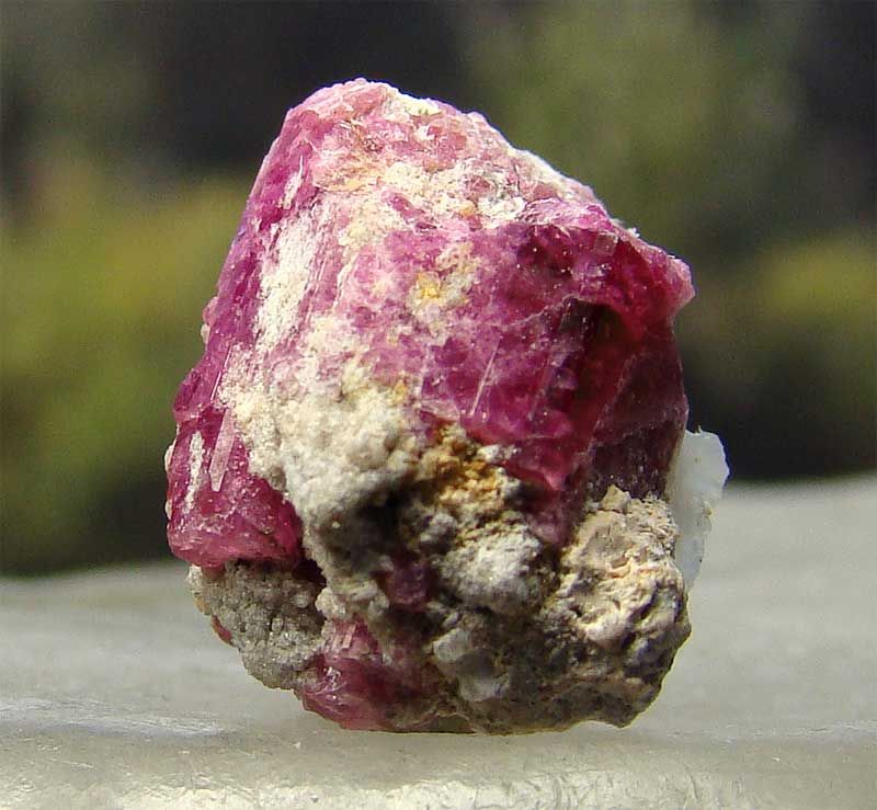 KA472  RARE BIXBITE   NICE RED BERYL CRYSTAL ON ROCK   MM