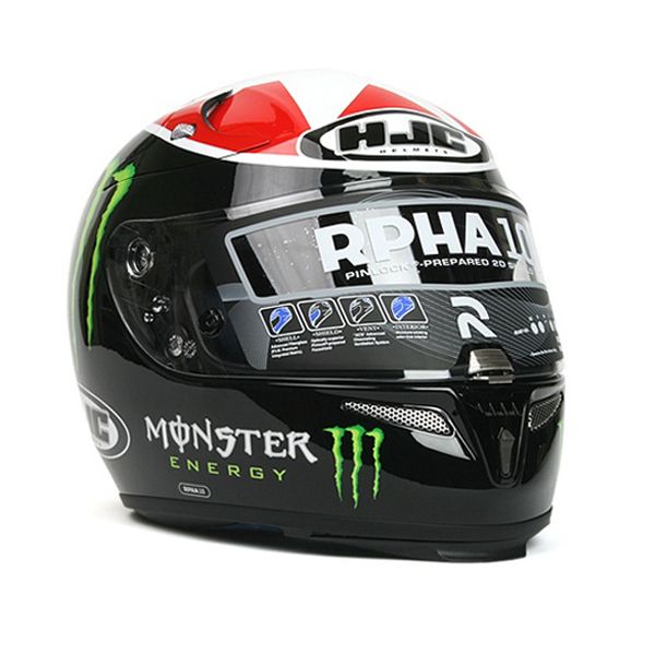 HJC Helmet R PHA10 Ben Spies Monster Replica MC1 Gloss Black Red 