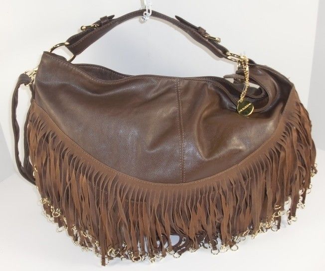 Big Buddha Brown Leather Like Large Hobo Shoulder Handbag Authentic 