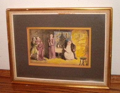 Set 4 George Cruikshank Colored Etchings Circa 1820 1830