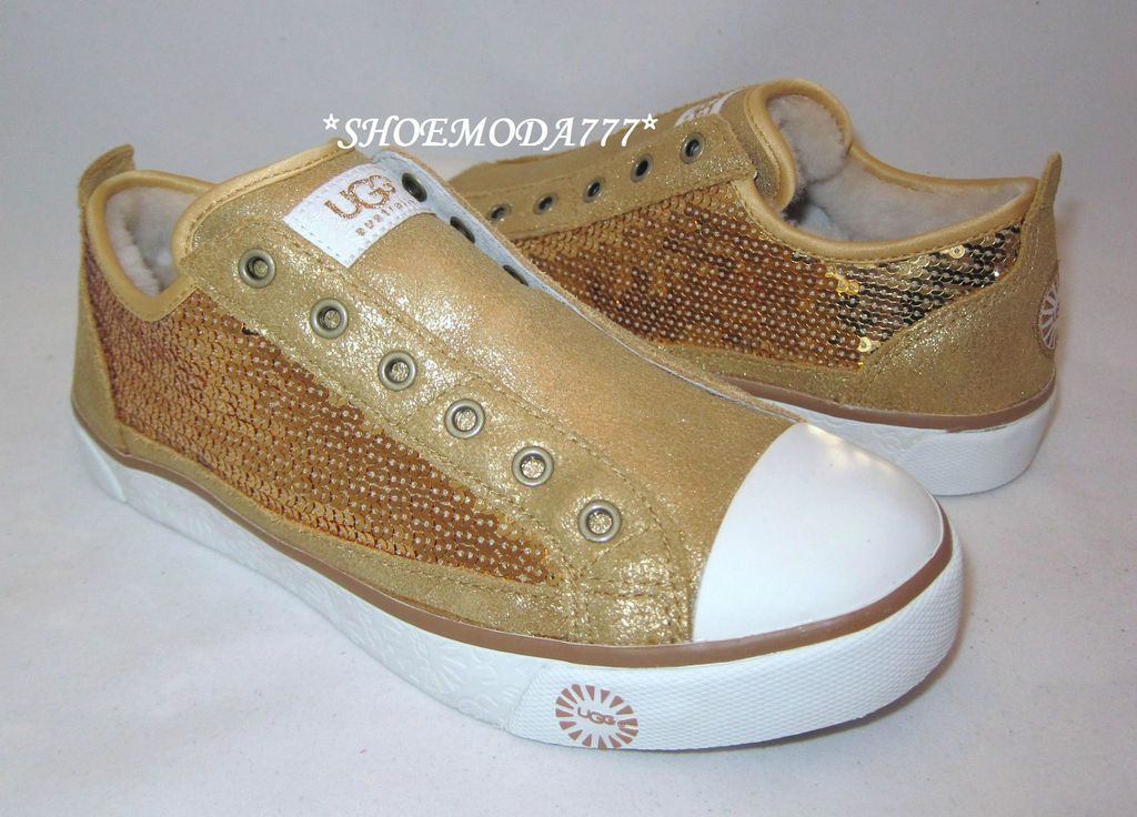 UGG Laela Sparkles Sneaker Shoes Gold New US 6 7 8 8.5 9.5 10 11 (4.5 