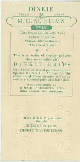 Tom Drake Beverly Tyler 1948 Dinkie Grips Card 15