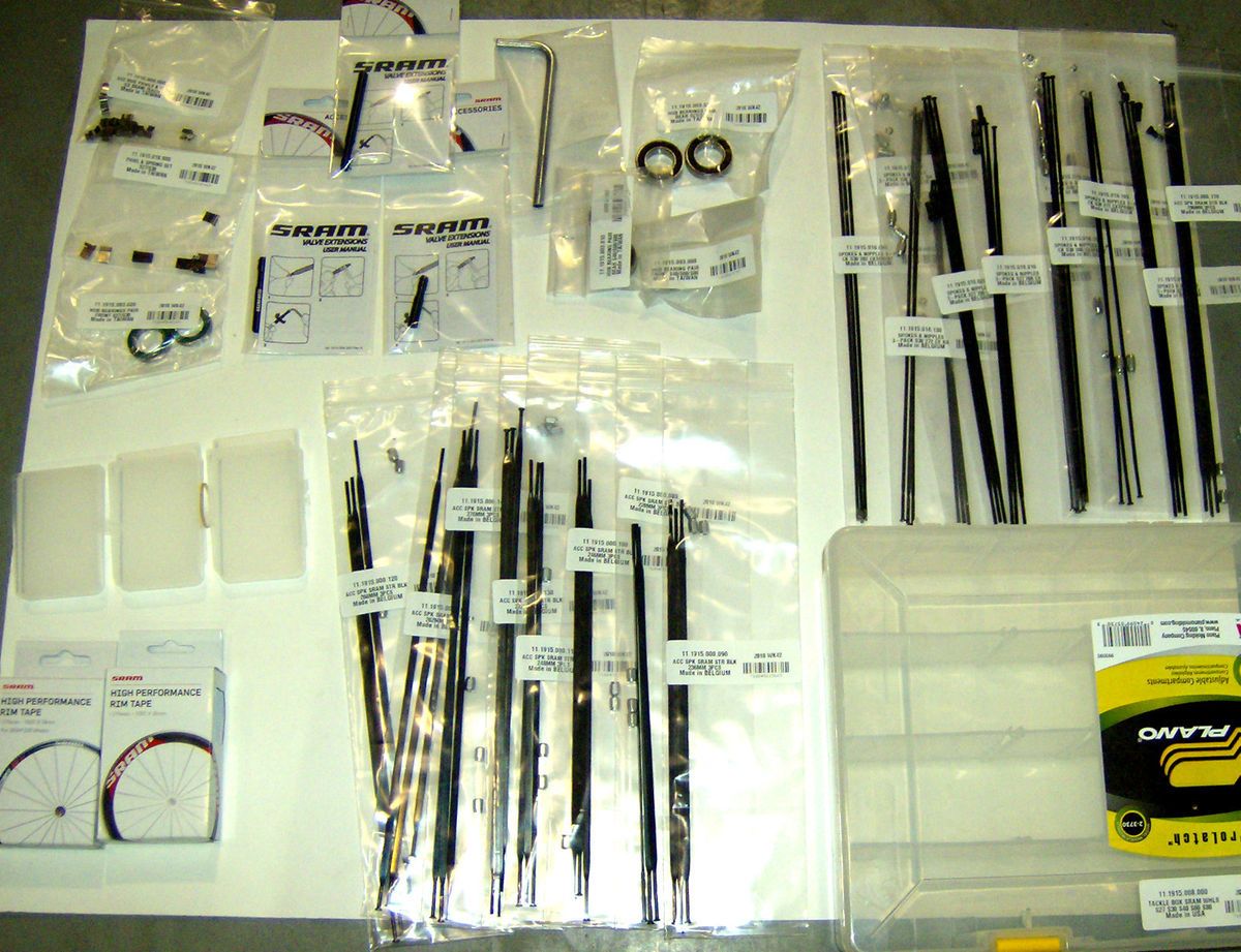 New SRAM Bicycle Wheels Tackle Box Spare Parts Kit Spokes Tape 