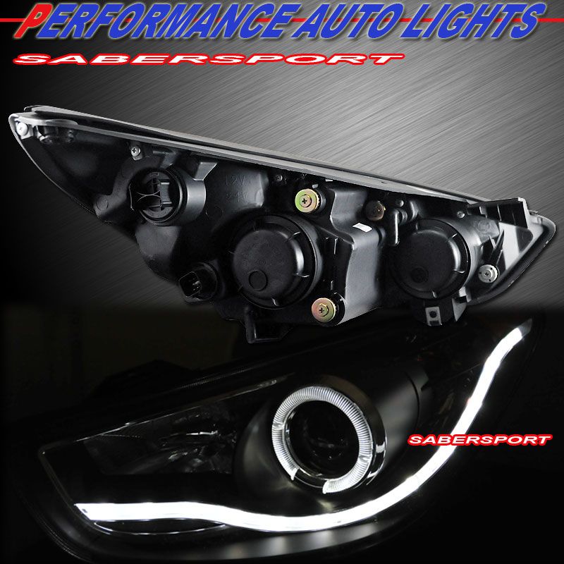 BLACK HALO PROJECTOR HEADLIGHTS w/ LED PARKING LIGHTS FOR 2010 2012 