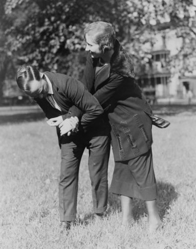   Policewoman and Policeman Practicing Self Defense Vintage B B8