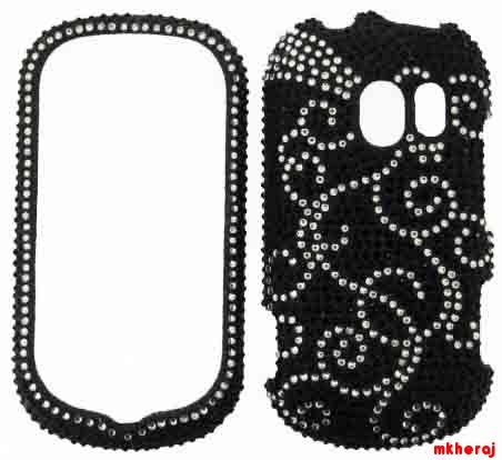 Phone Case LG Cosmos Touch VN271 Extravert Bling Black Swirl