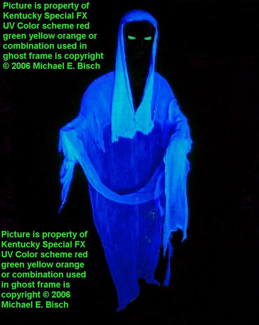   Hanging Ghost Prop Decoration Blacklight Reactive Flying Crank