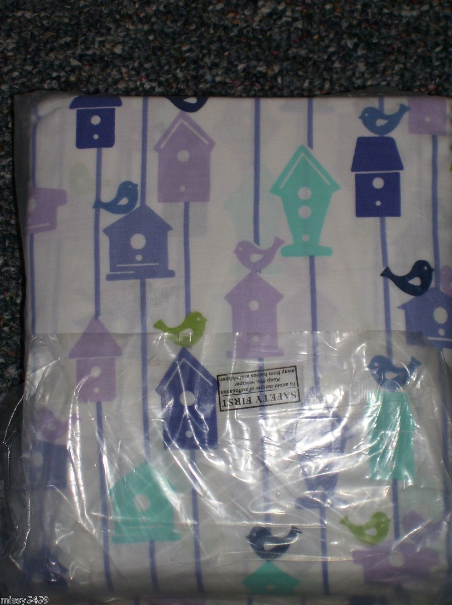 Circo Blue Purple Green Bird Houses Birds Twin Sheet Set NIP